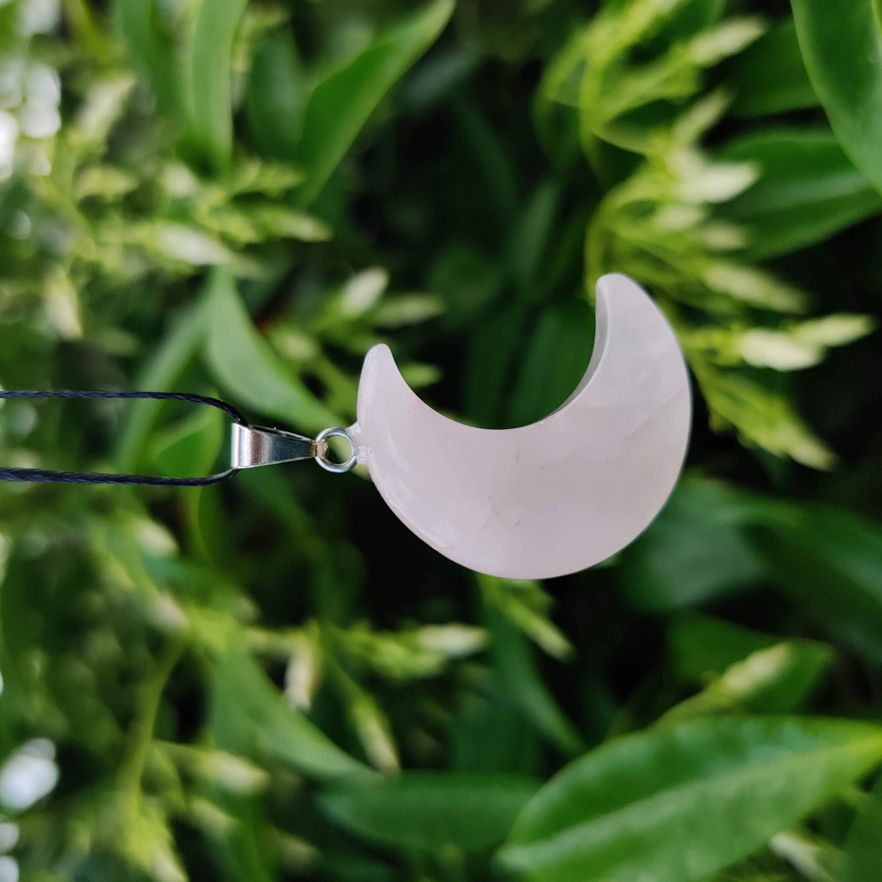 Rose Quartz Moon Pendant