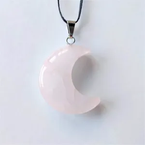 Rose Quartz Moon Pendant