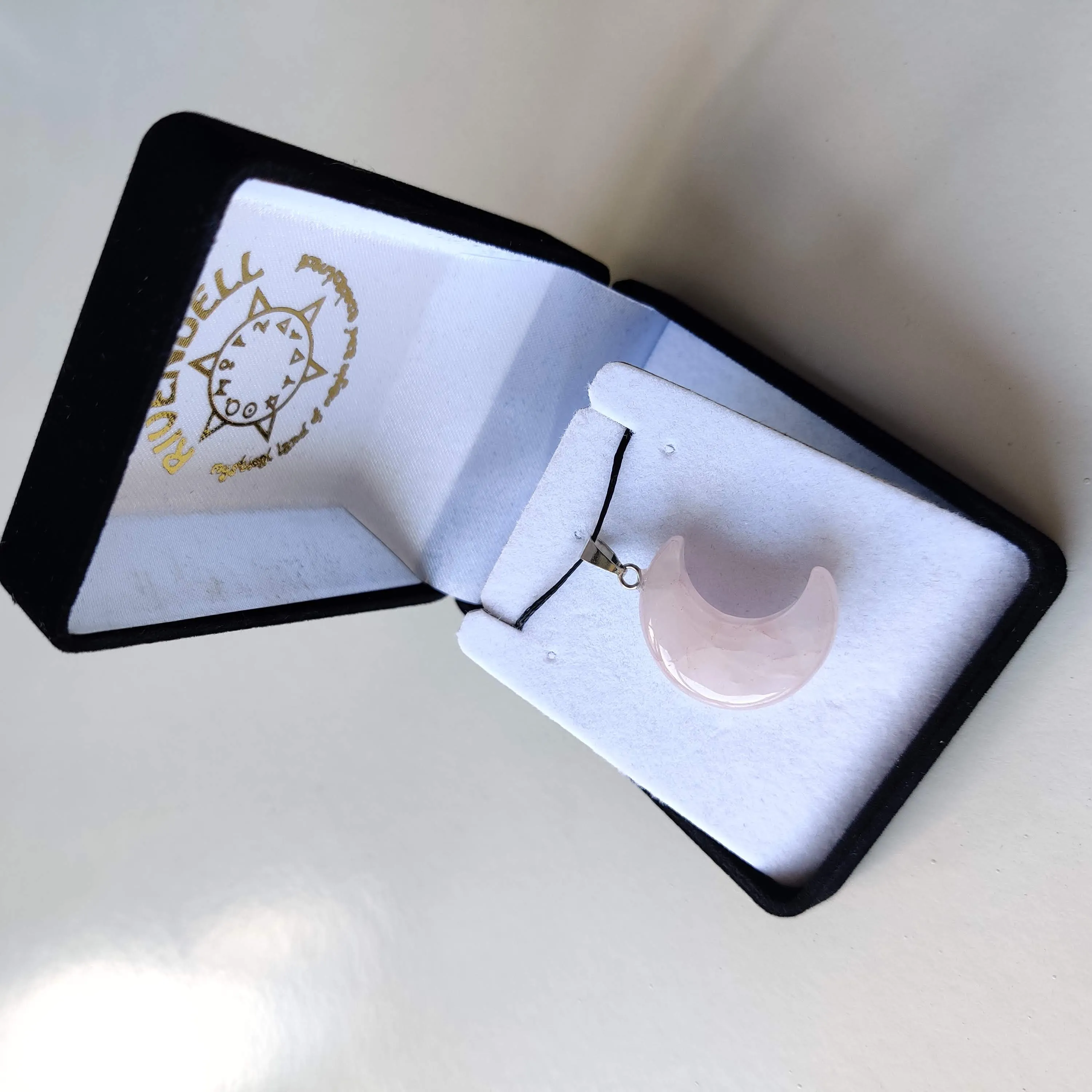 Rose Quartz Moon Pendant