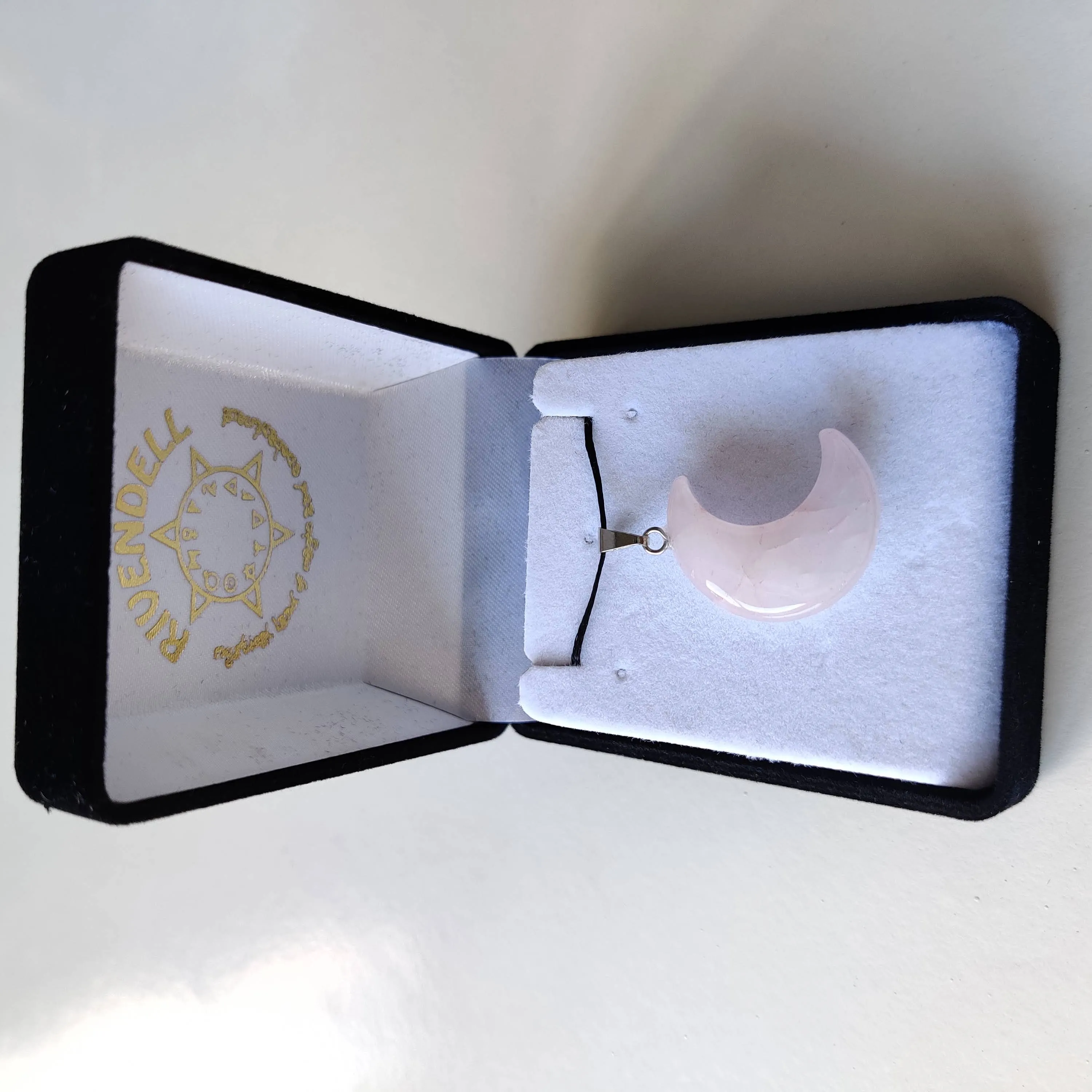 Rose Quartz Moon Pendant