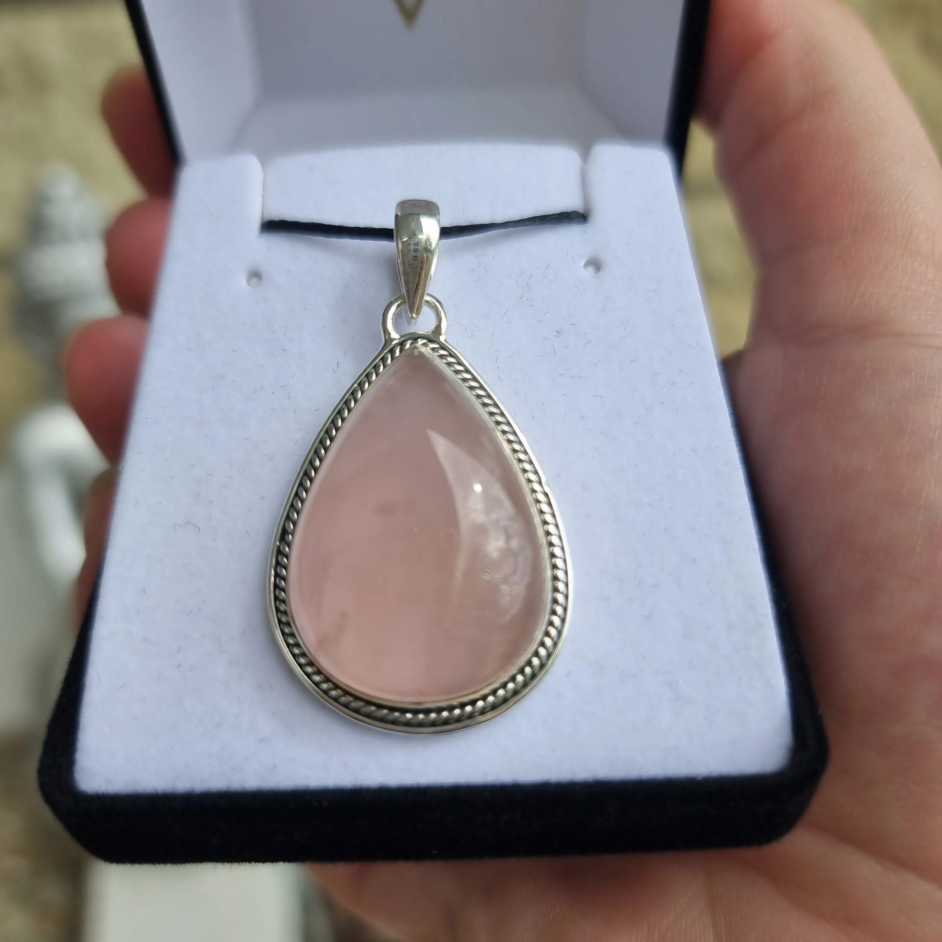 Rose quartz pendant collection