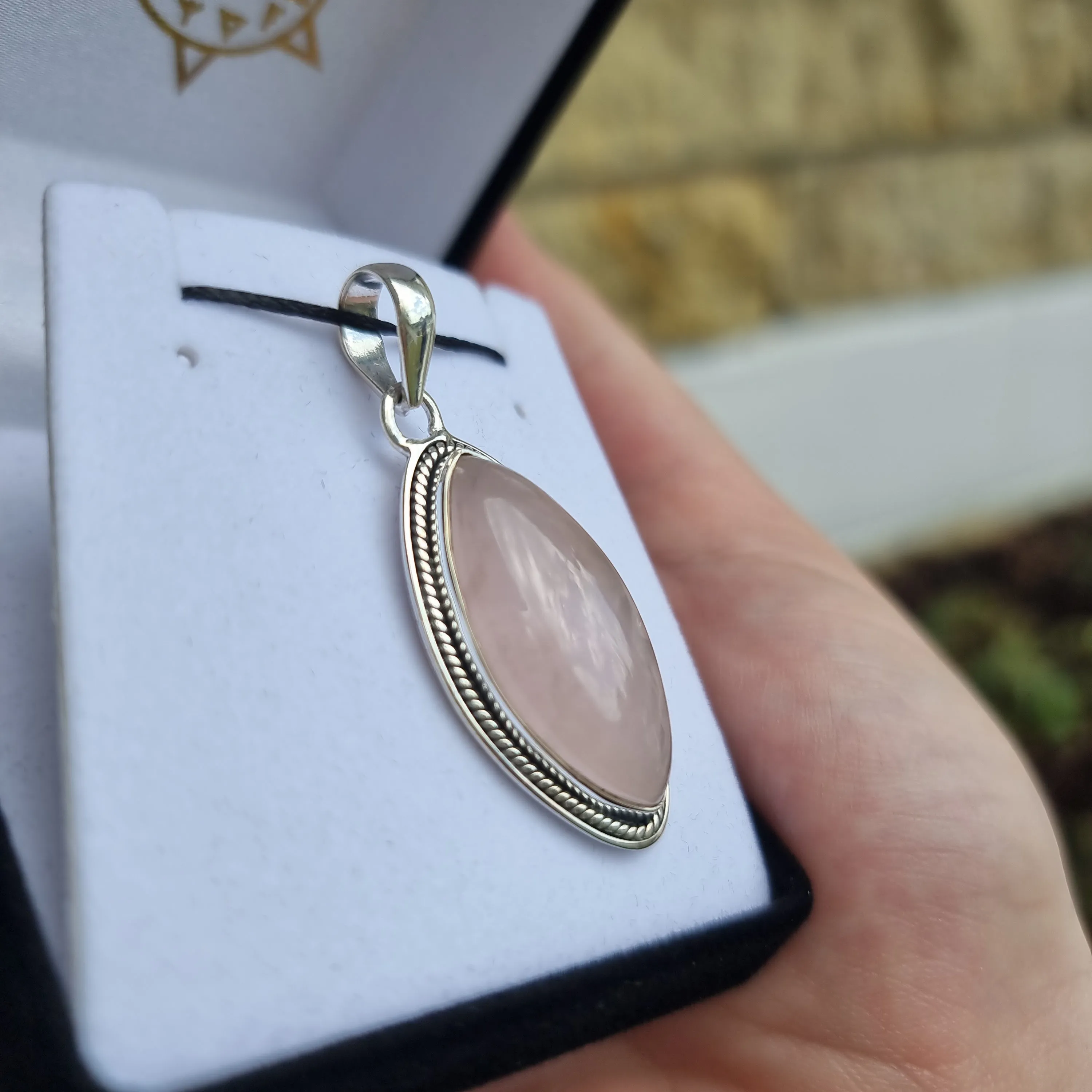 Rose quartz pendant collection