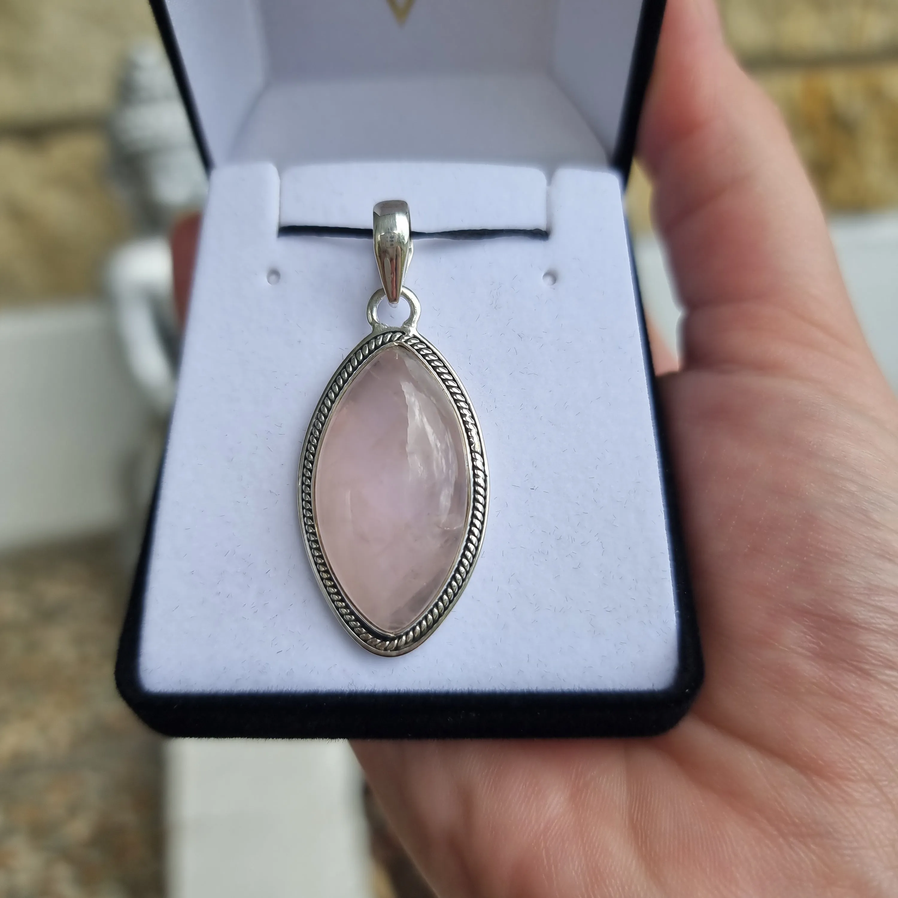 Rose quartz pendant collection