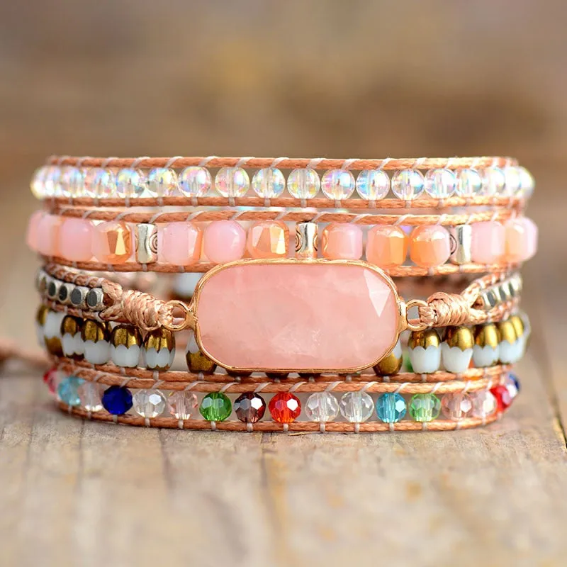 Rose Quartz Wrap Bracelet