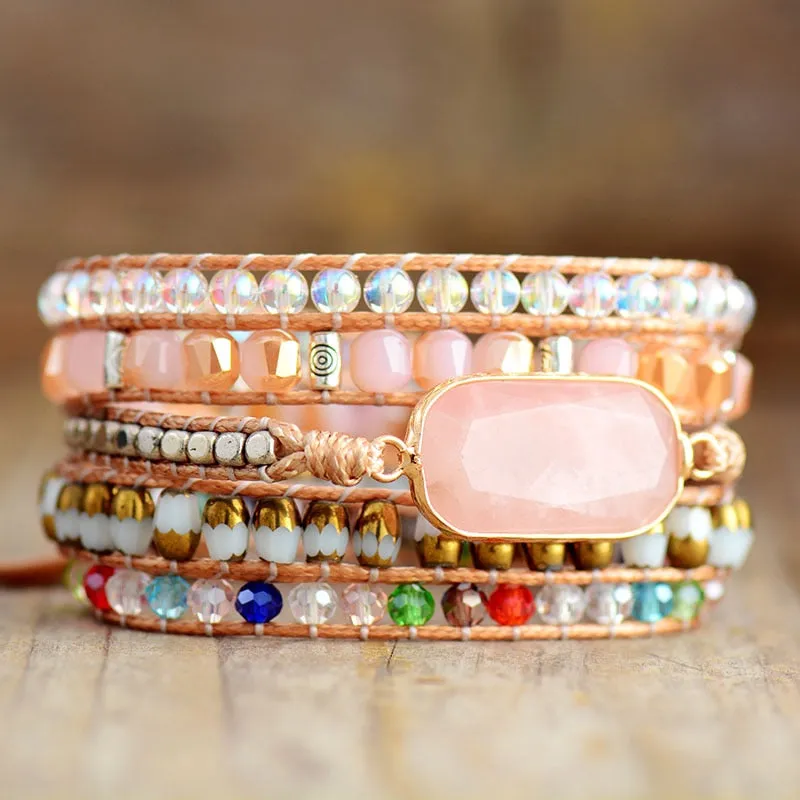 Rose Quartz Wrap Bracelet