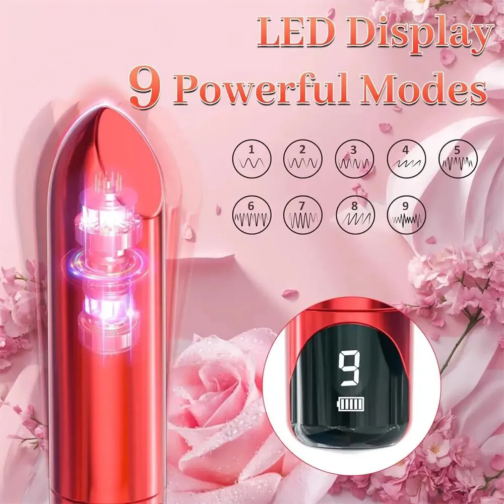 Rose Red Bad Bitch Lipstick Vibe with LED Display