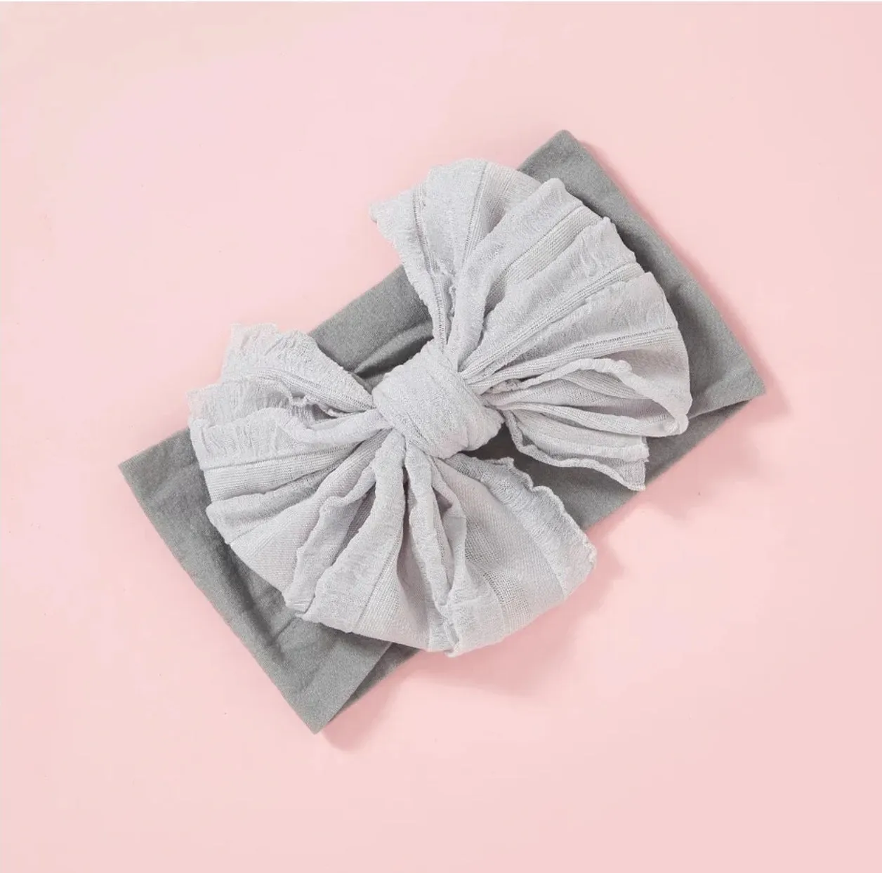 Rosie Bow Headband - Gray