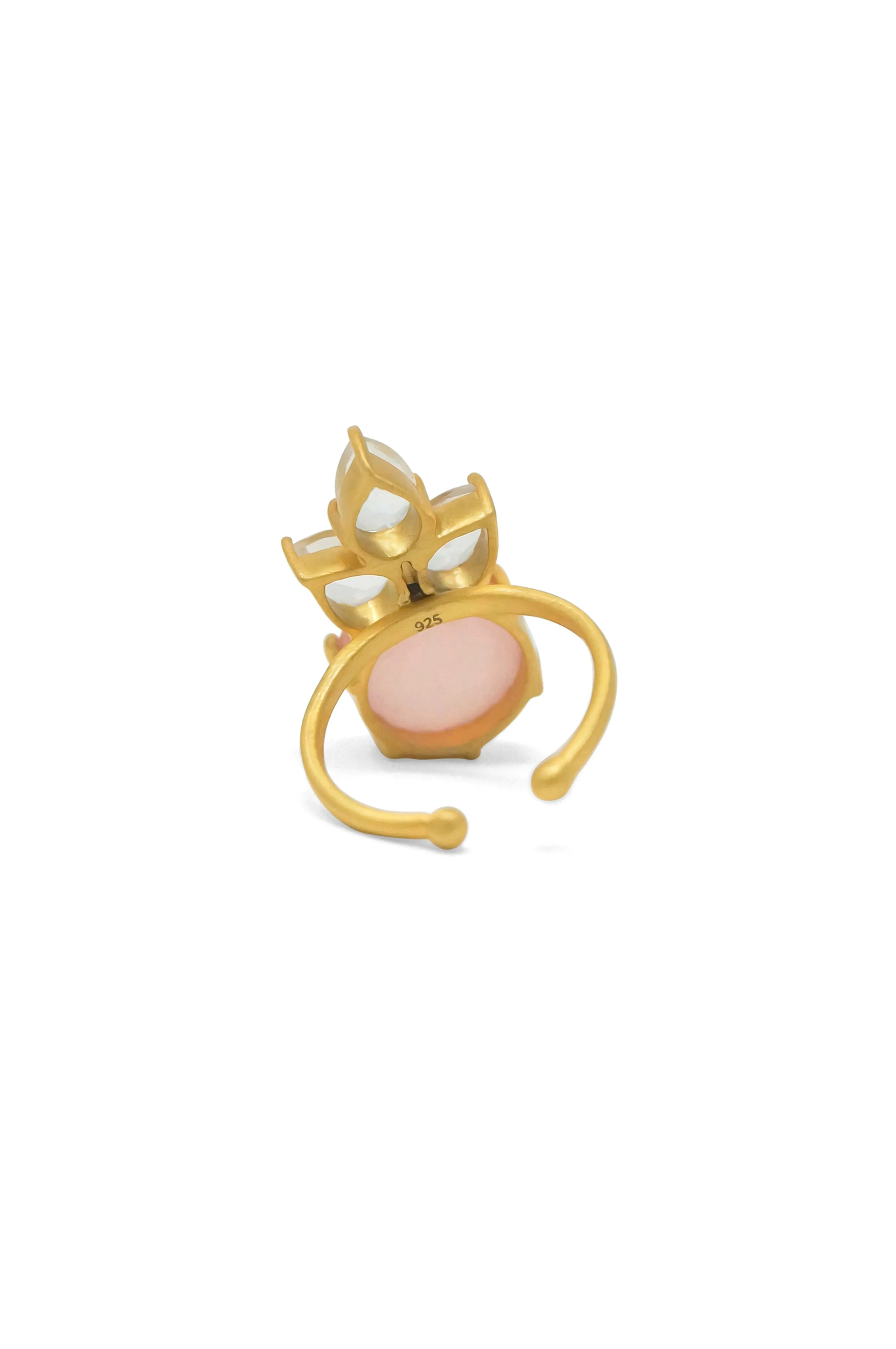 Rosy Blush Statement Sterling Silver Ring