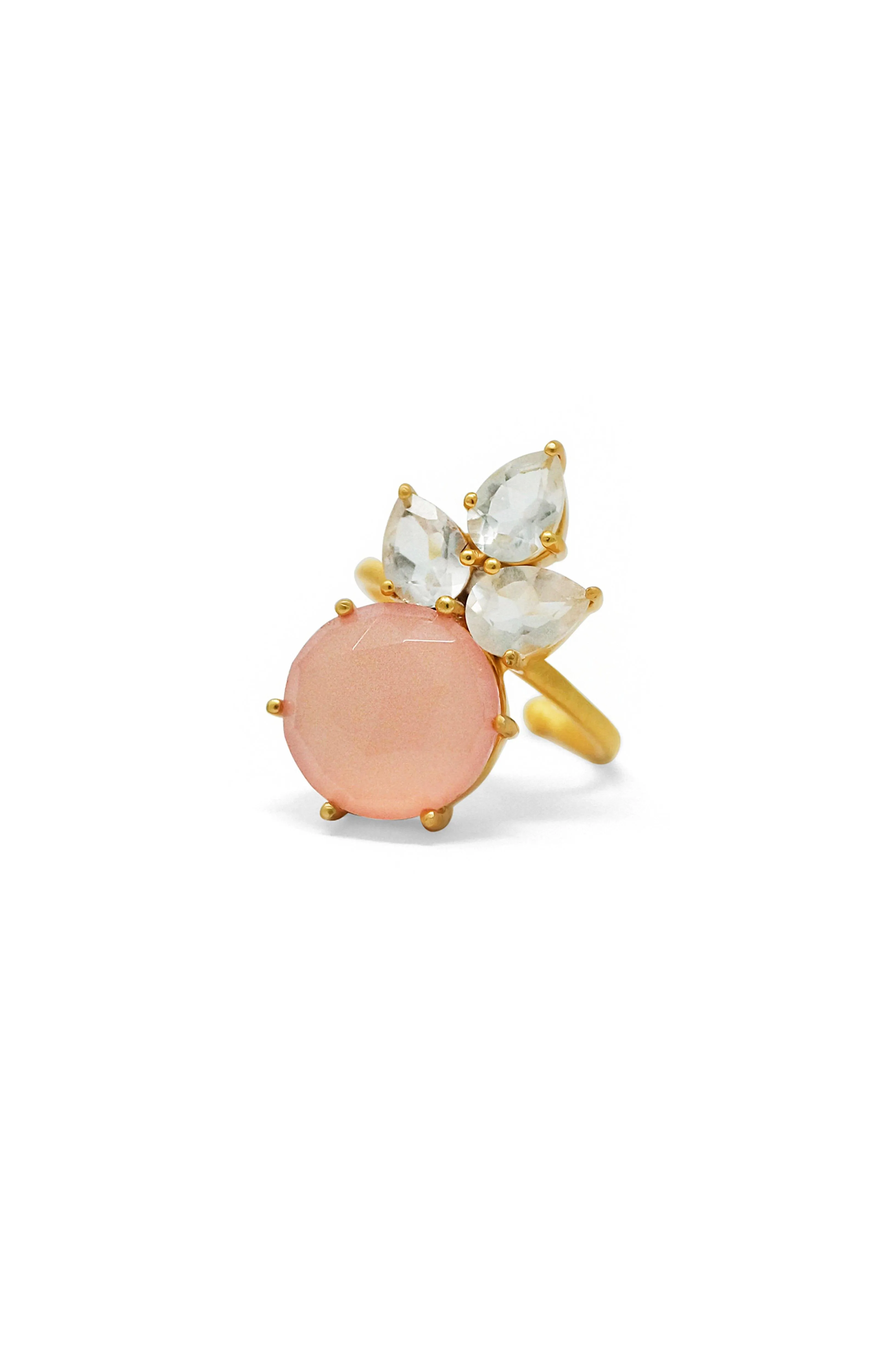 Rosy Blush Statement Sterling Silver Ring