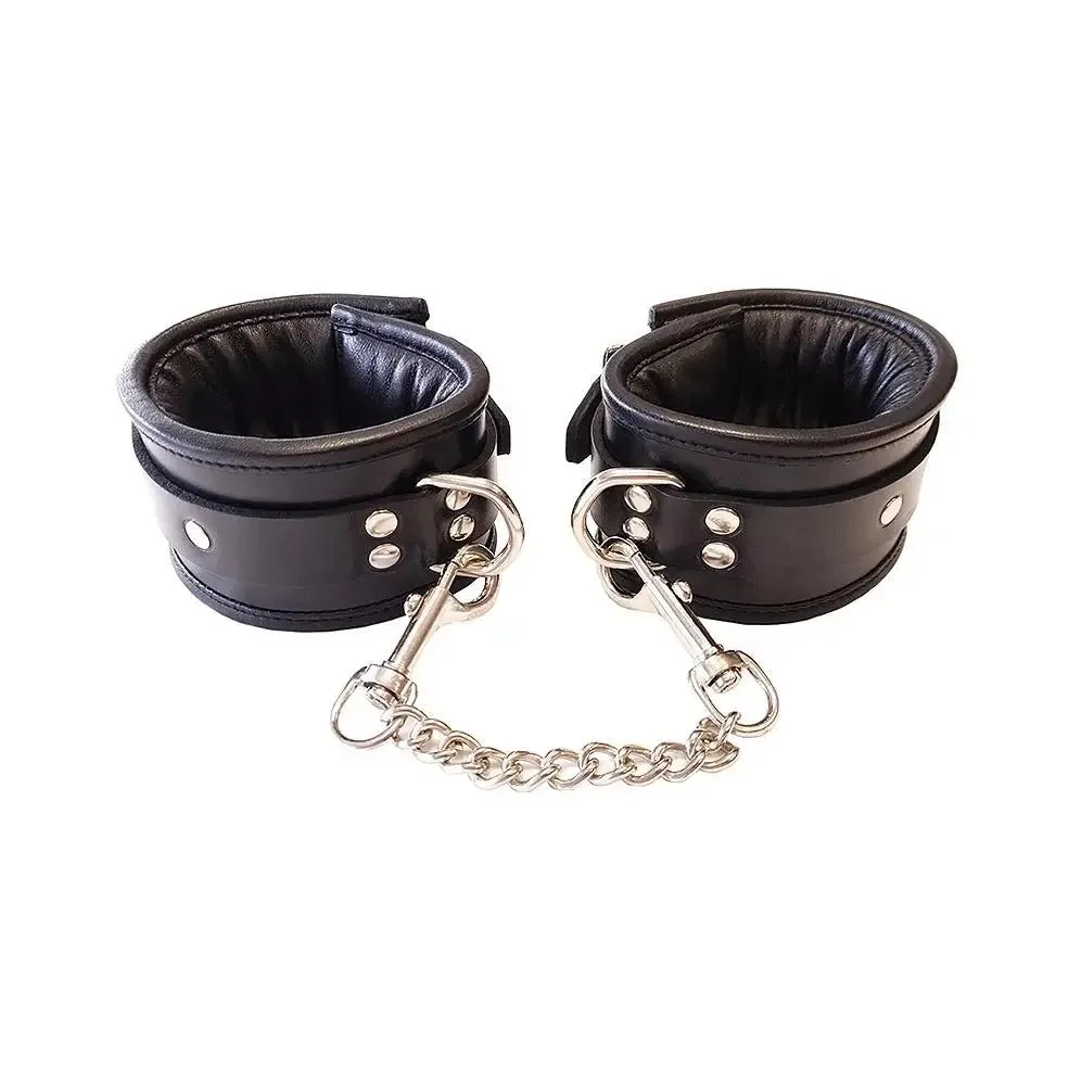 Rouge Garments 11 Inch Padded Black Wrist Cuffs with Buckles