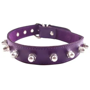 Rouge Garments Adjustable Purple Nut Collar with Studs