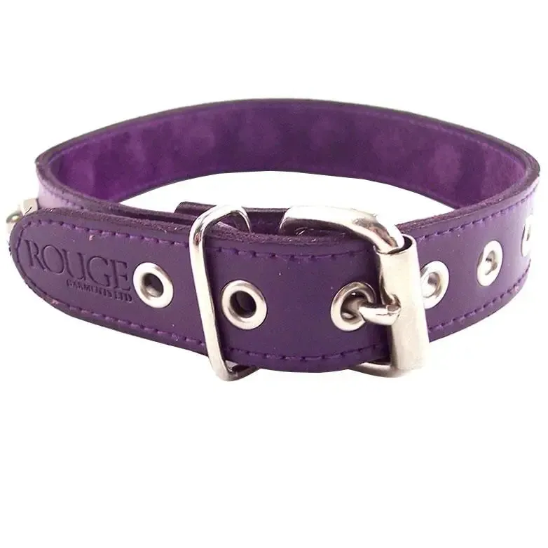 Rouge Garments Adjustable Purple Nut Collar with Studs