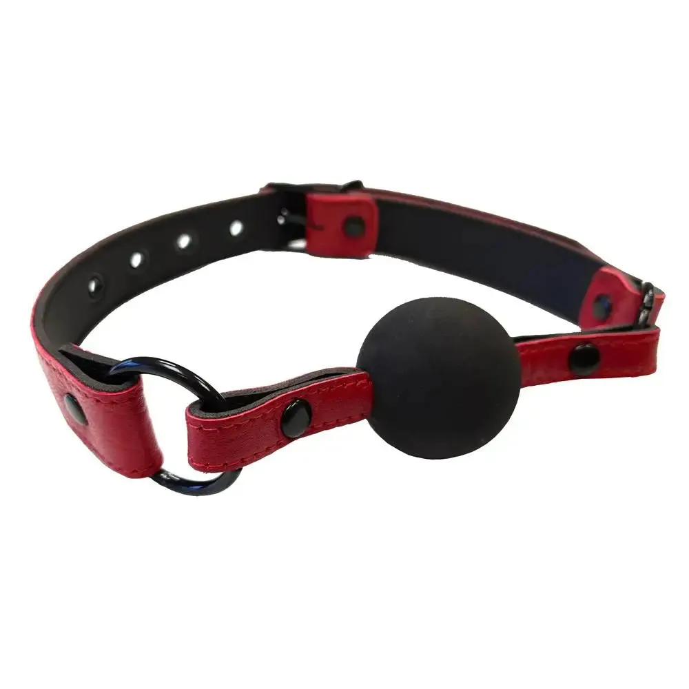 Rouge Garments Leather Croc Print Ball Gag with Black Accessories