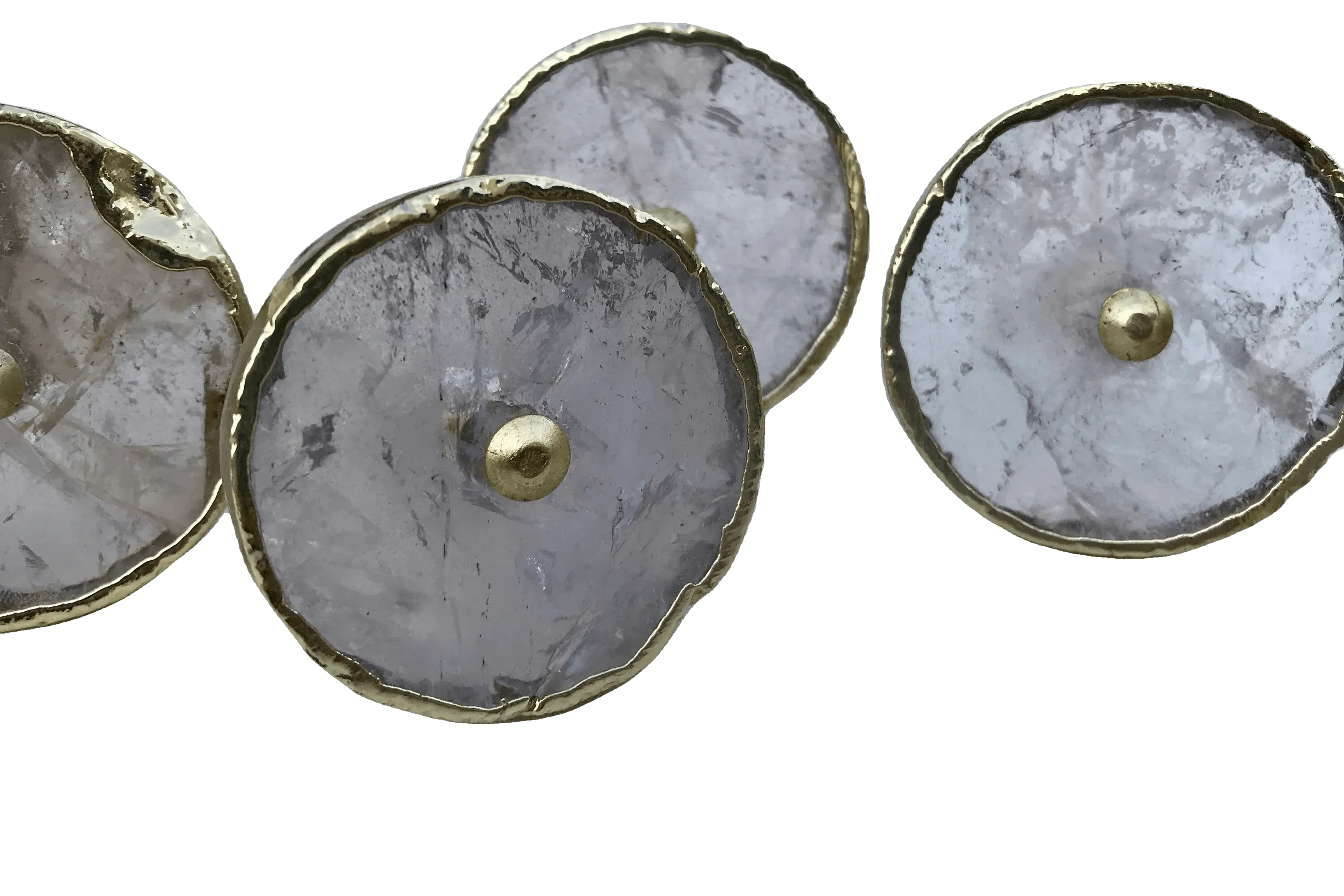 Round Clear Quartz Cabinet Door Pull Handle - Set of 6