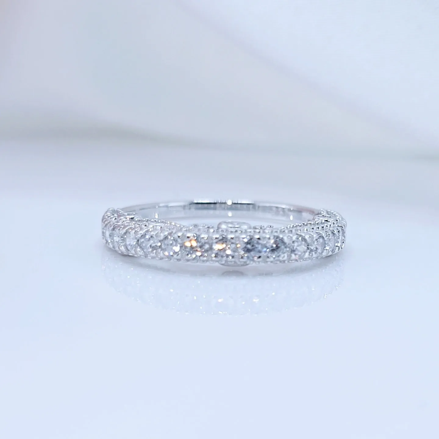 Round Diamond Wedding Band