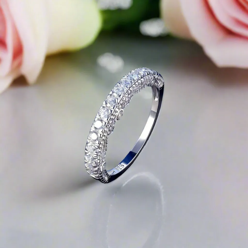 Round Diamond Wedding Band