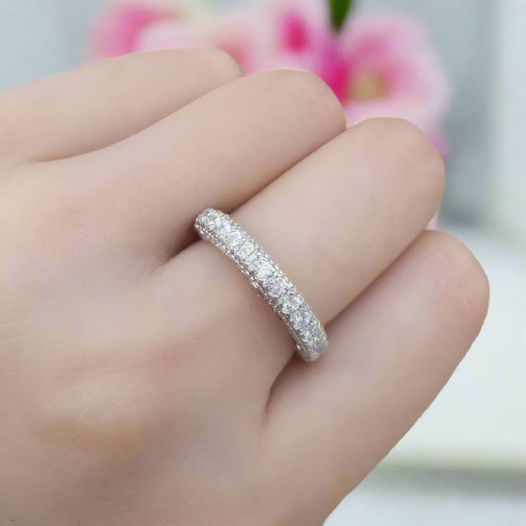 Round Diamond Wedding Band