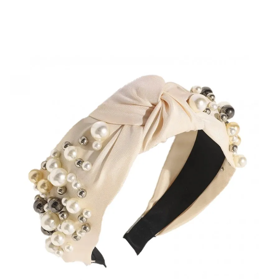 Roxie Collection Classic Headband Creamy with Pearls