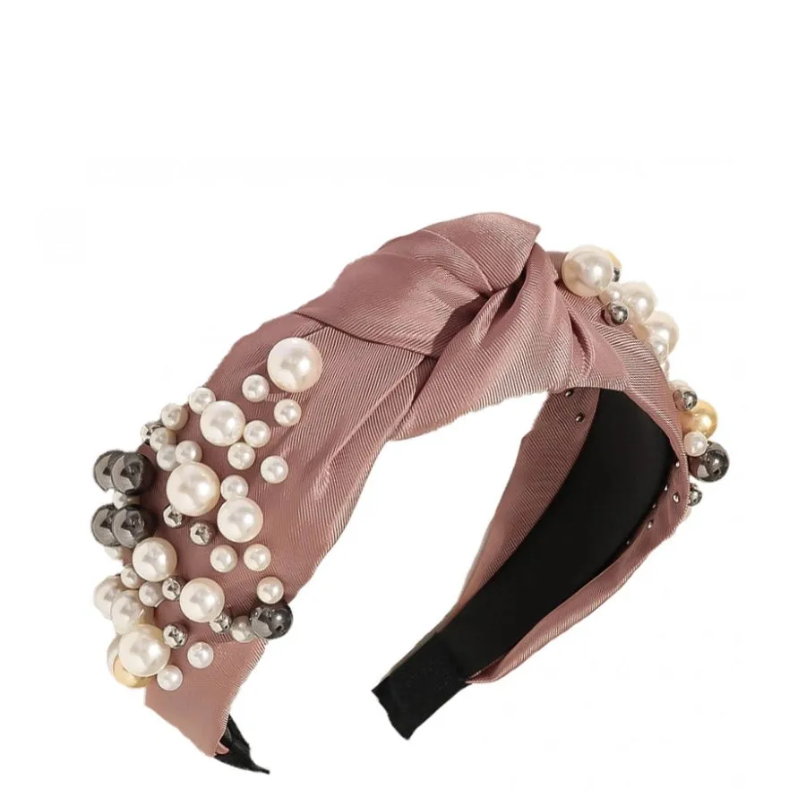 Roxie Collection Classic Headband Pink with Pearls