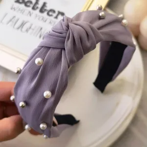 Roxie Collection Classic Headband Violet with Pearls