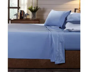 Royal Comfort 250TC Organic 100% Cotton Sheet Set 4 Piece Luxury Hotel Style - INDIGO