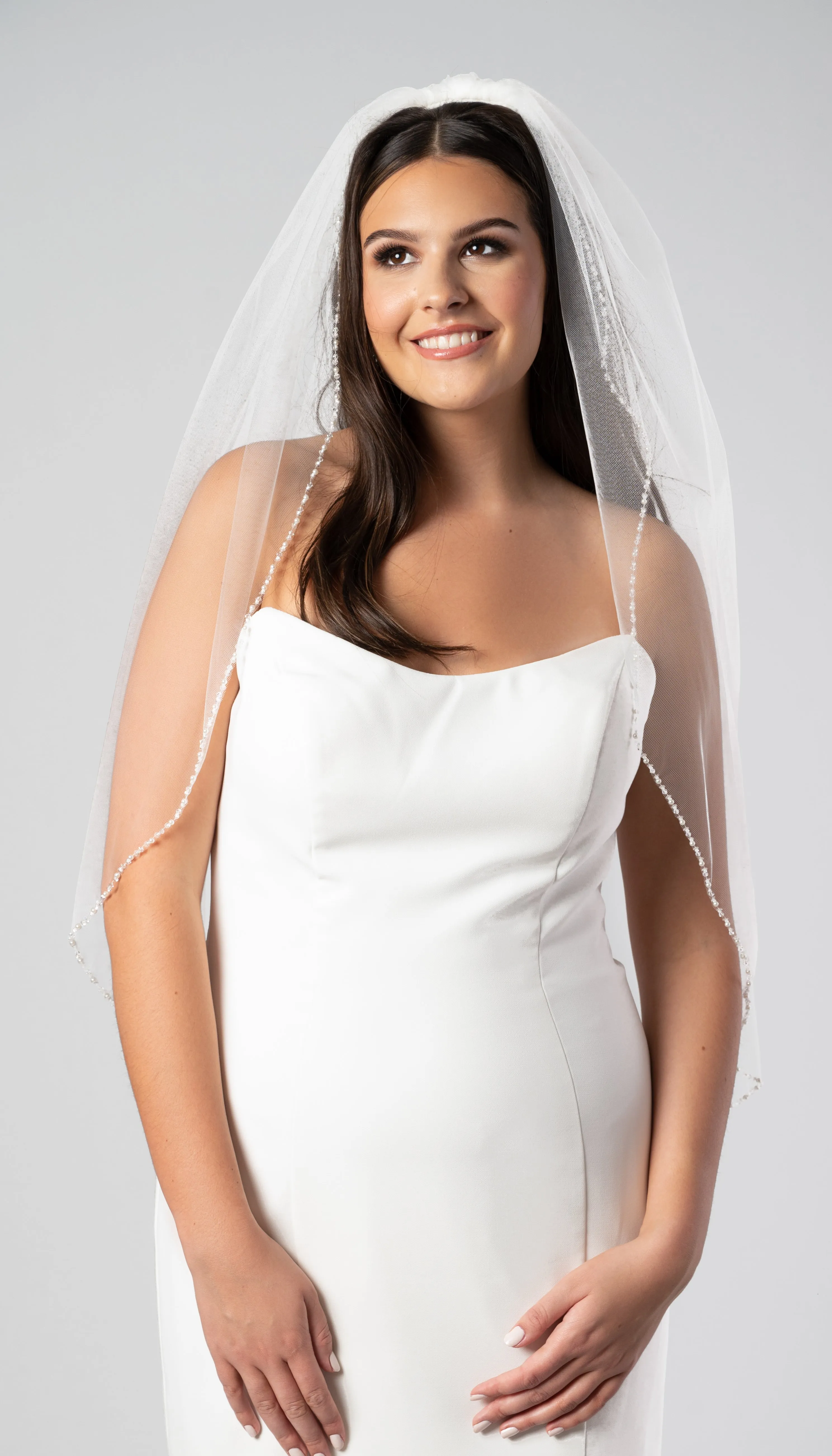 Roycebridal Kennedy Blue Esther Crystal and Pearl Edge Veil