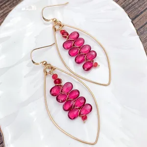 Ruby Quartz Kaleidoscope Gems Statement Hoops