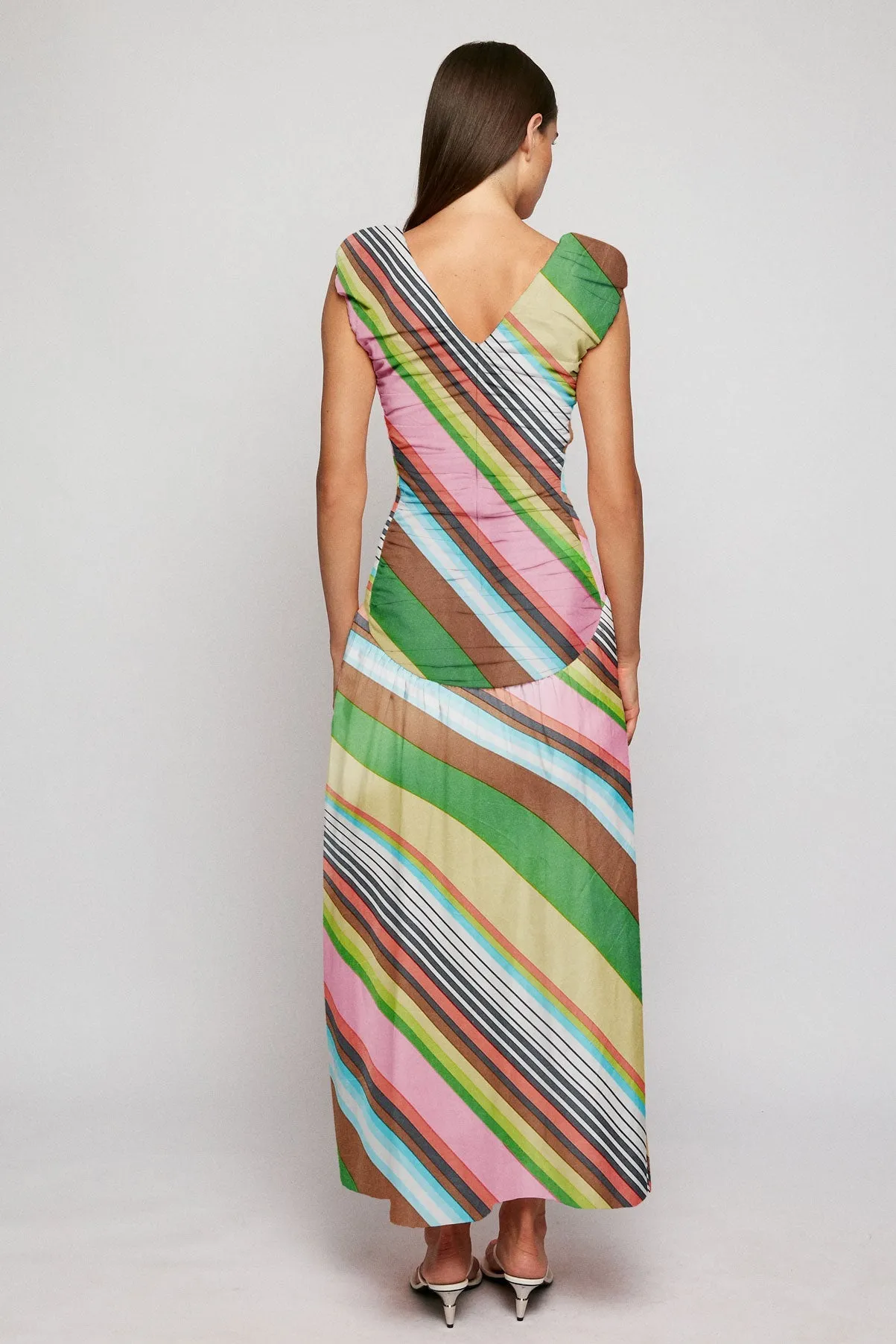 Ruched Low Hem Midi