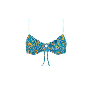 Ruched Underwire Bra Bikini Top - Ocean Potion