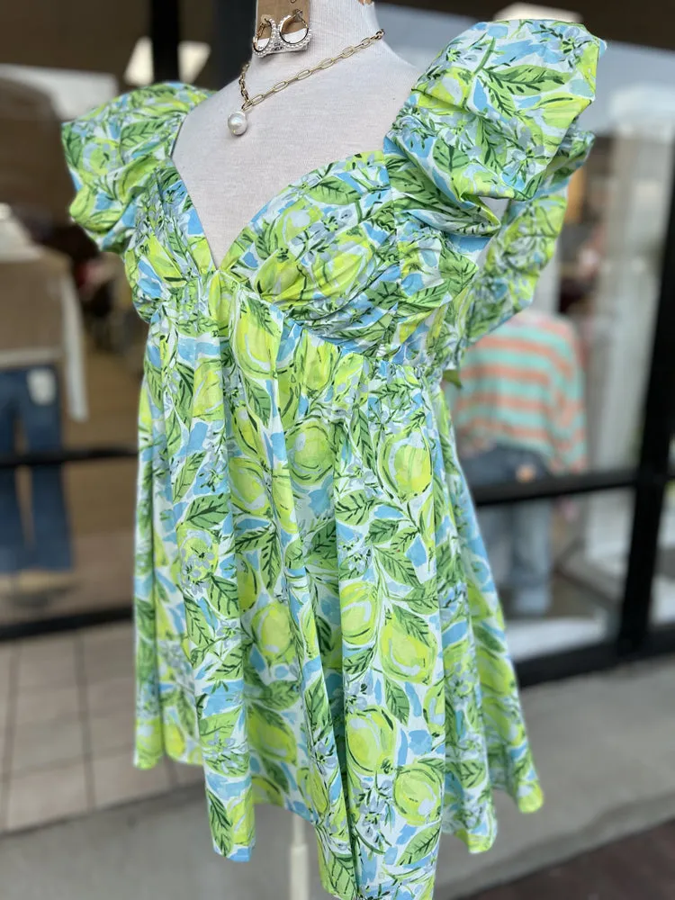 Ruffle Sleeve Mini Dress