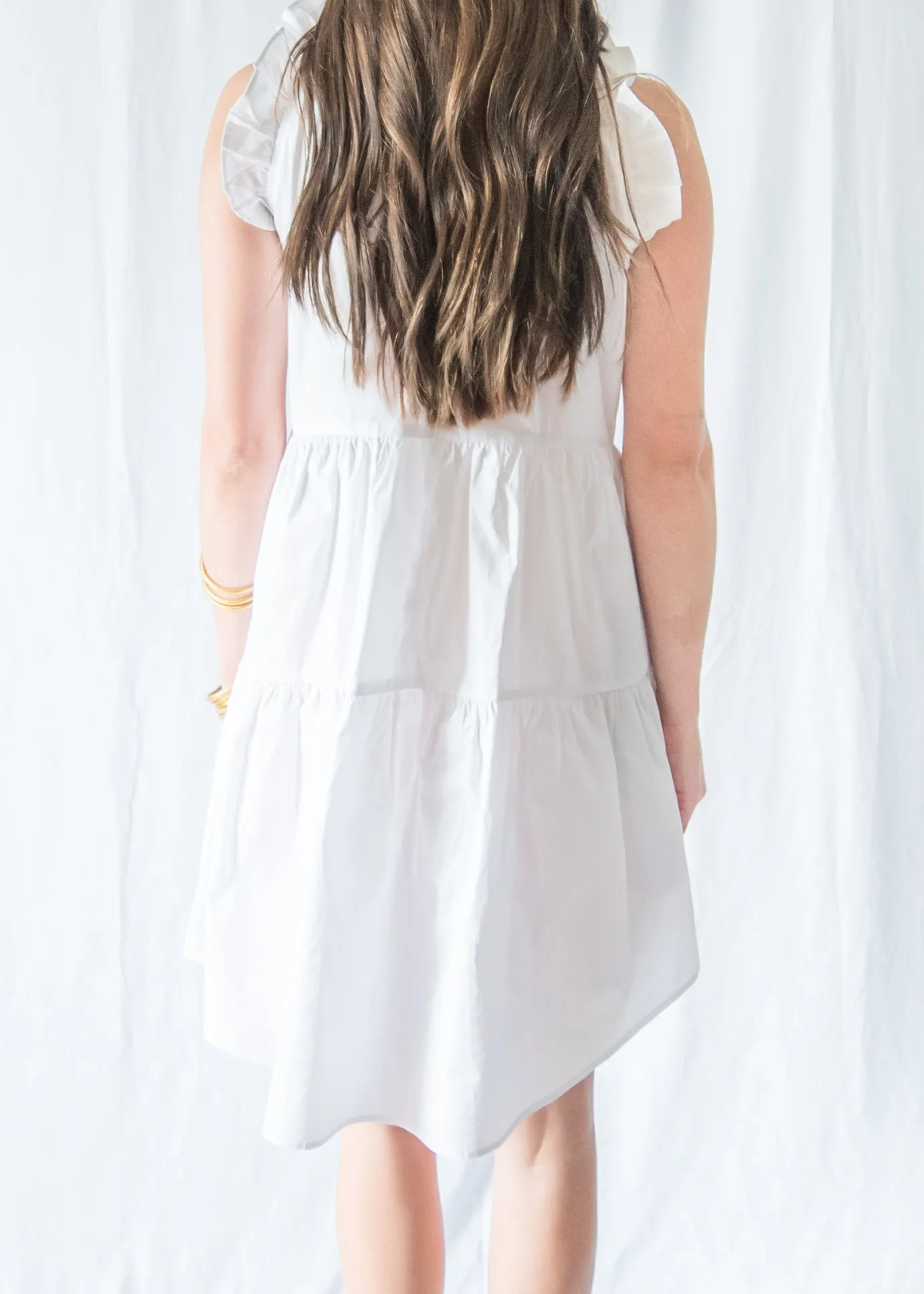 Ruffle their Feathers White Dress