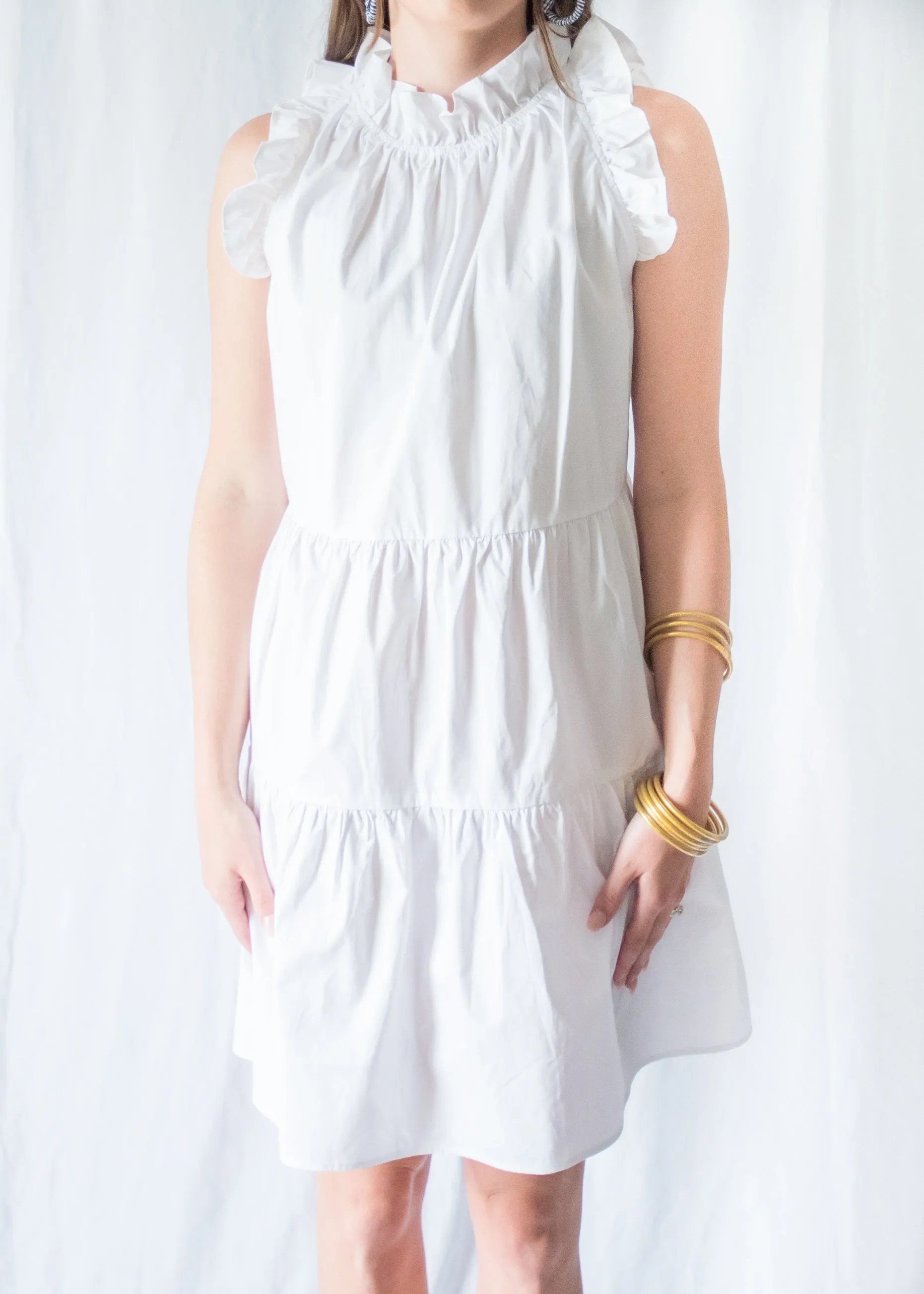 Ruffle their Feathers White Dress