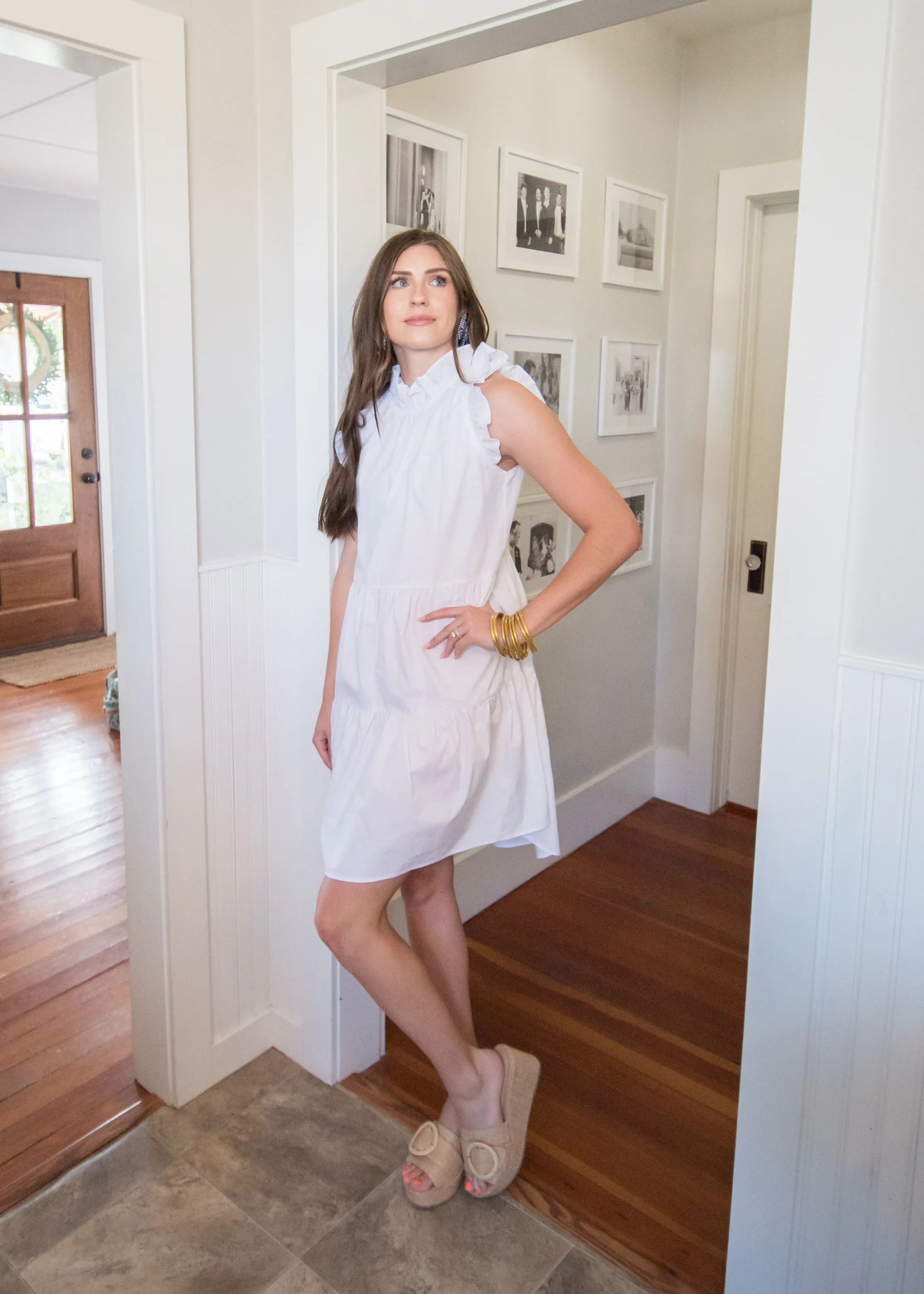 Ruffle their Feathers White Dress