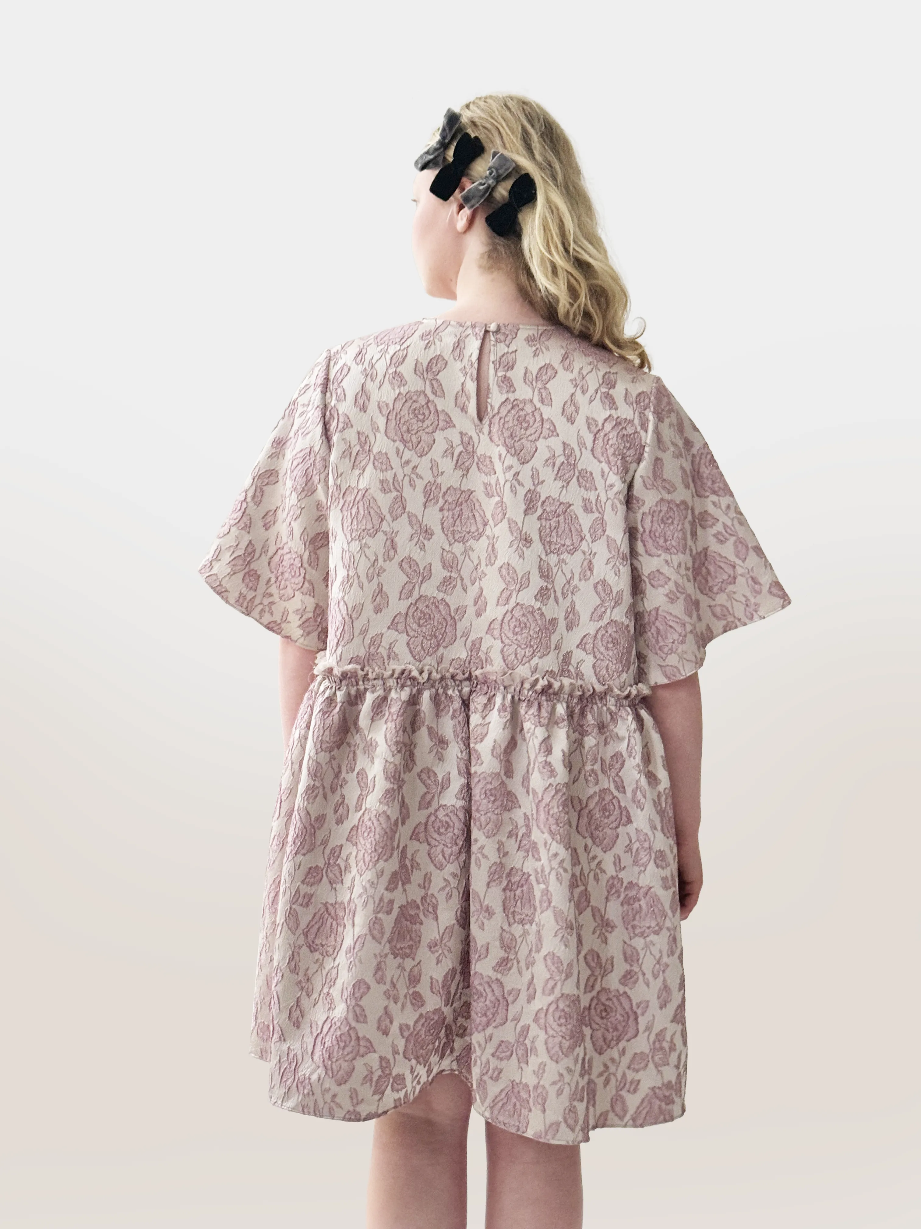 Rumah Jacquard Velvet Bow Dress