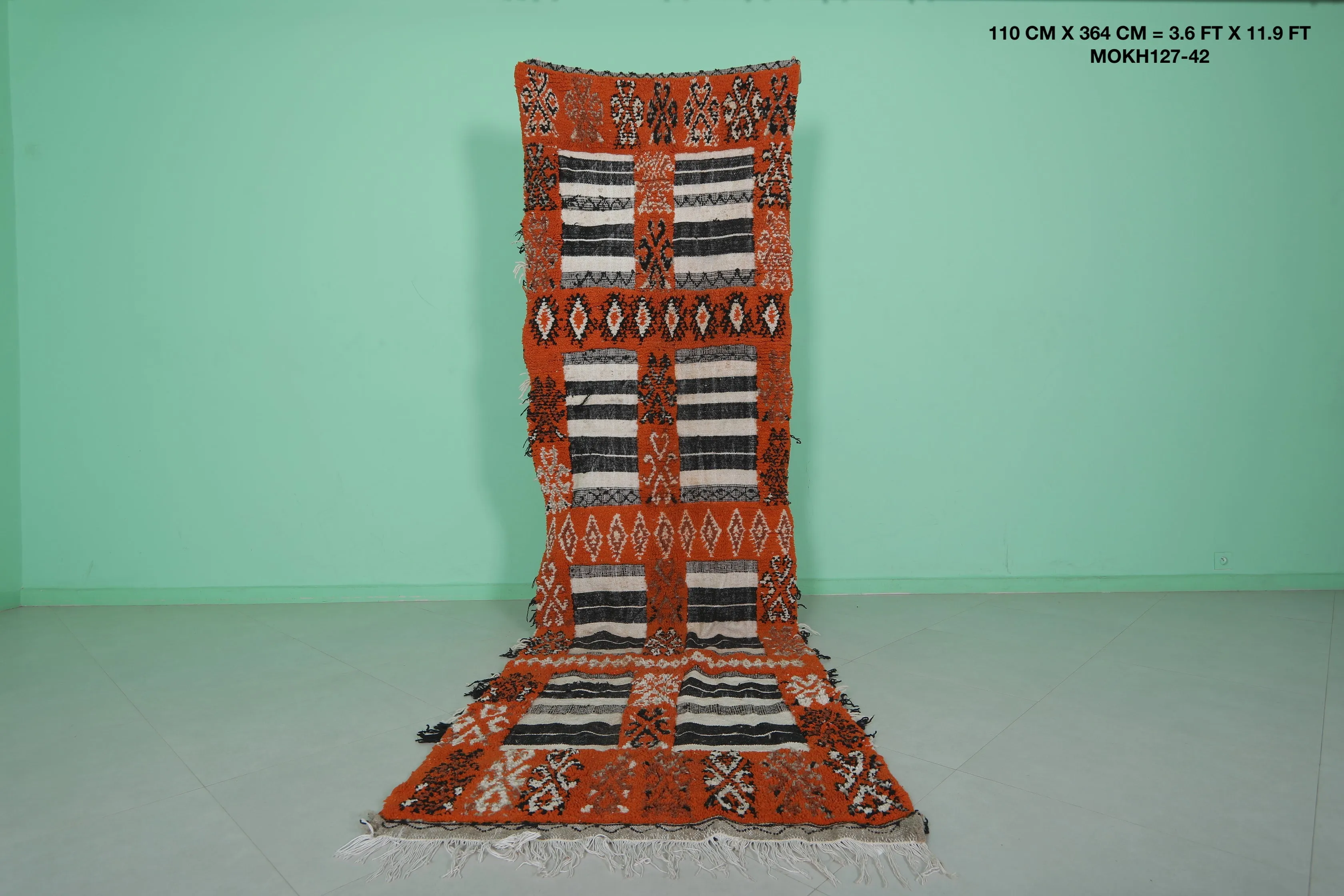 Runner handmade rug - custom berber carpet - Custom rug