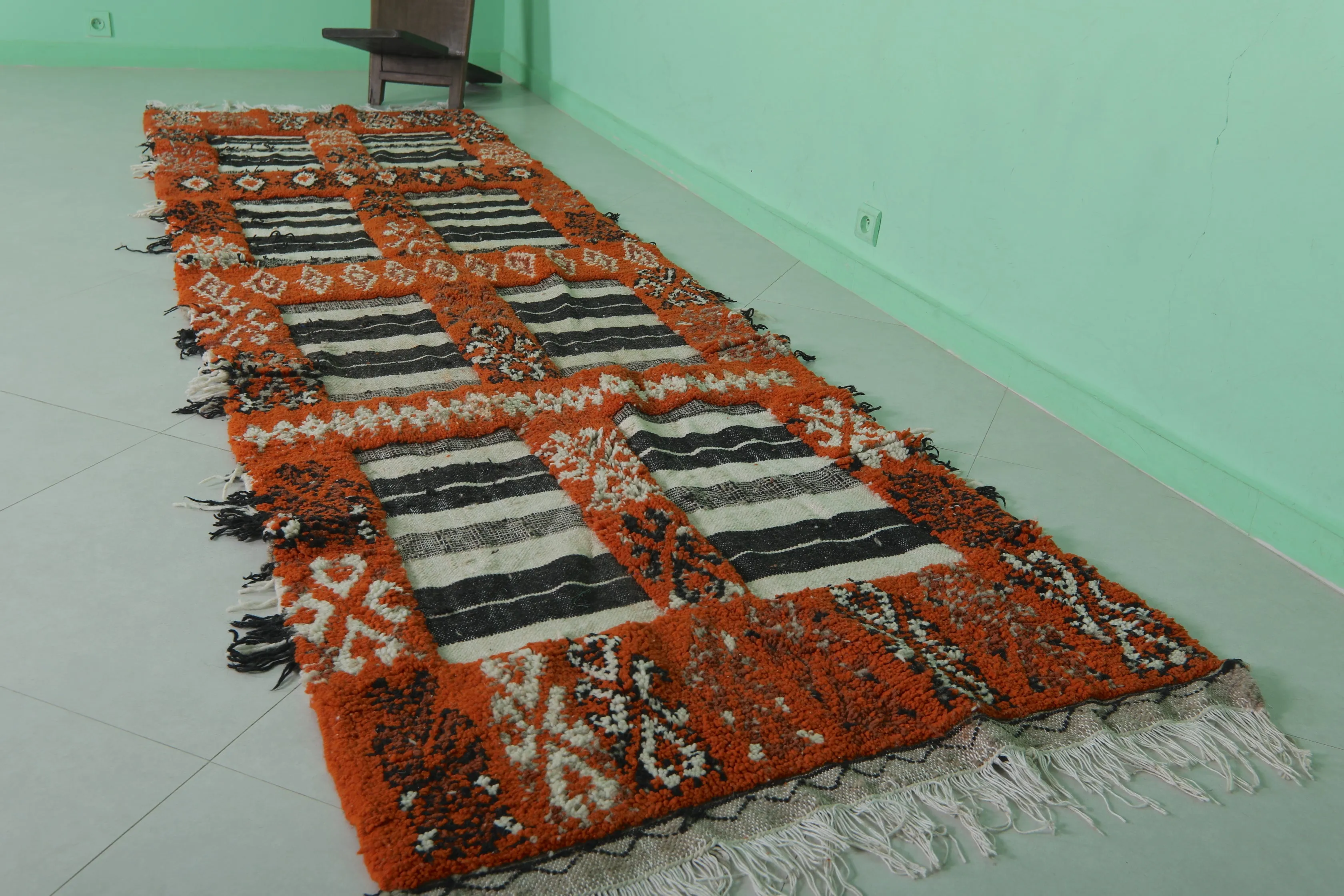 Runner handmade rug - custom berber carpet - Custom rug