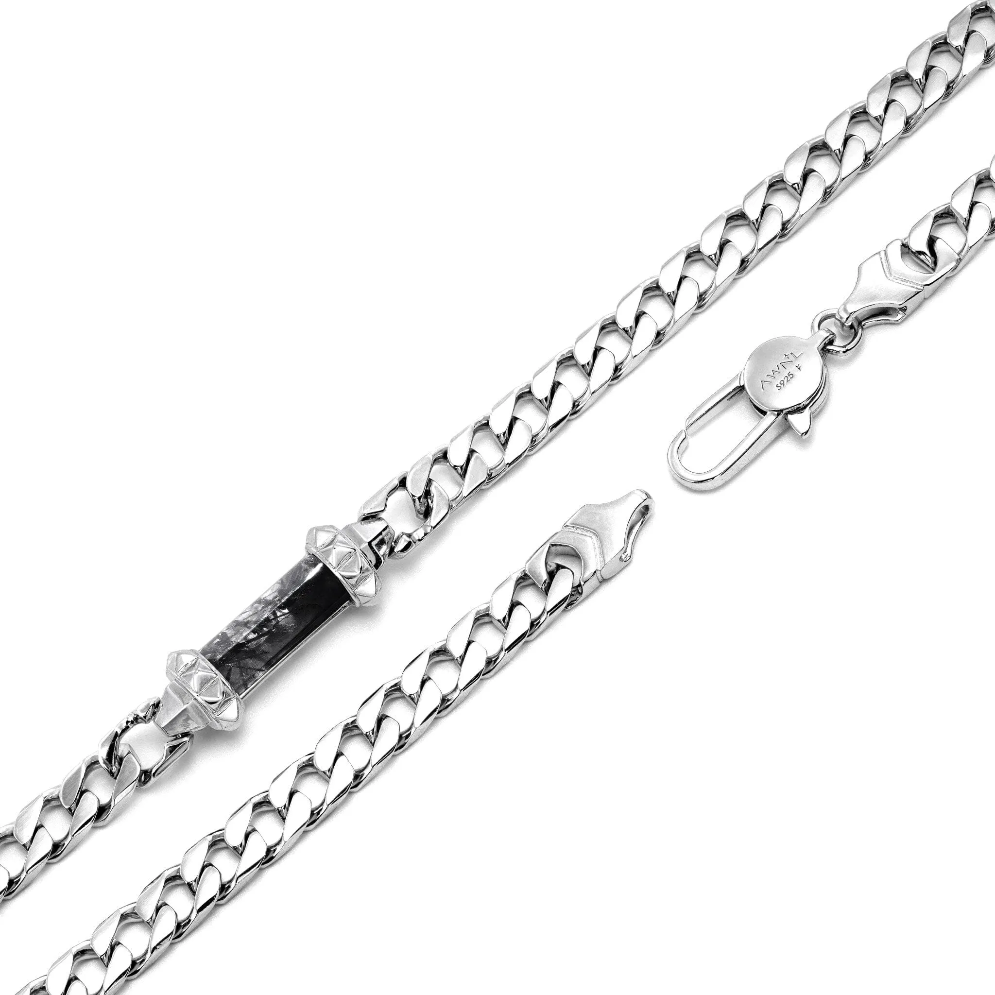 Rutilated Quartz Black Fantasy Chain Necklace