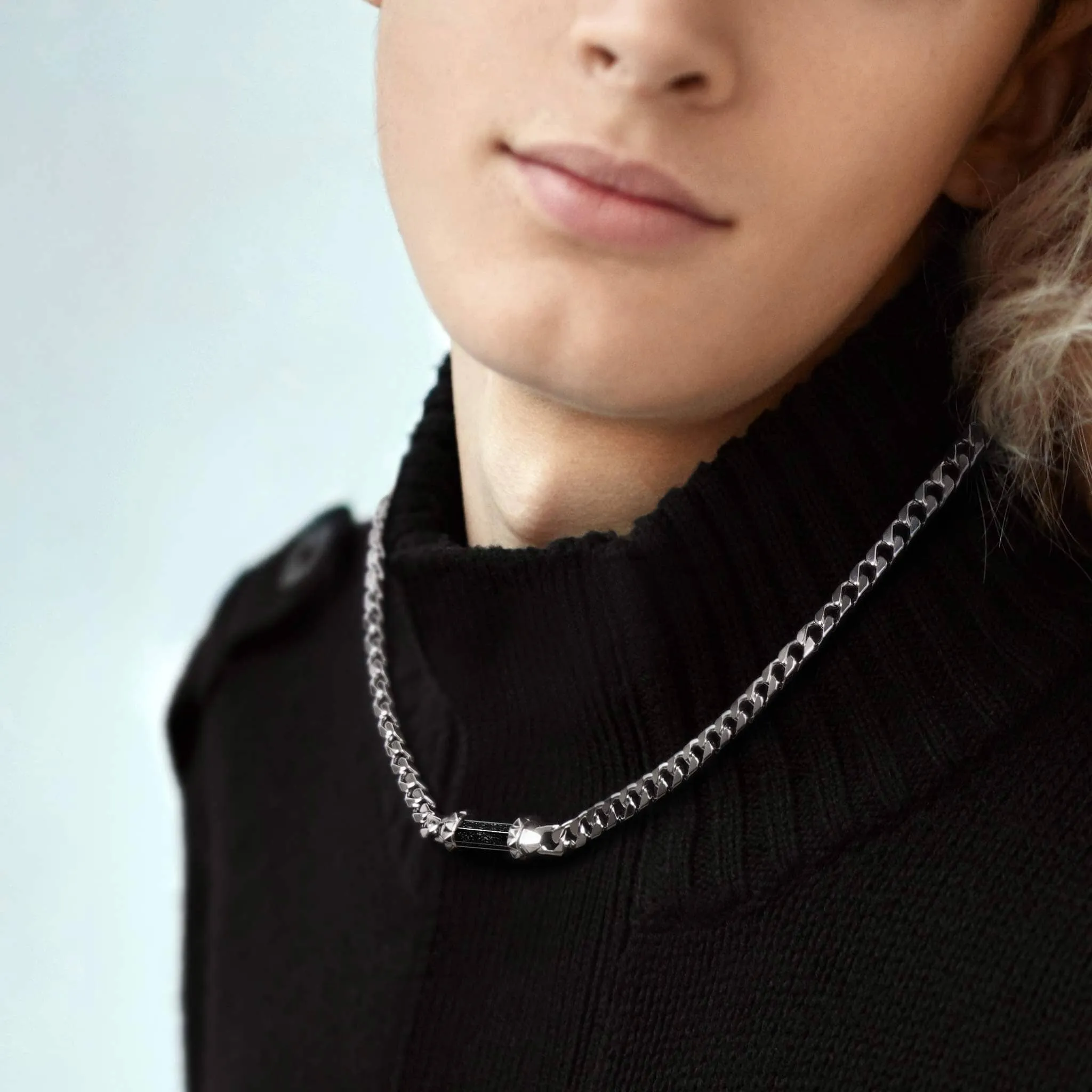 Rutilated Quartz Black Fantasy Chain Necklace
