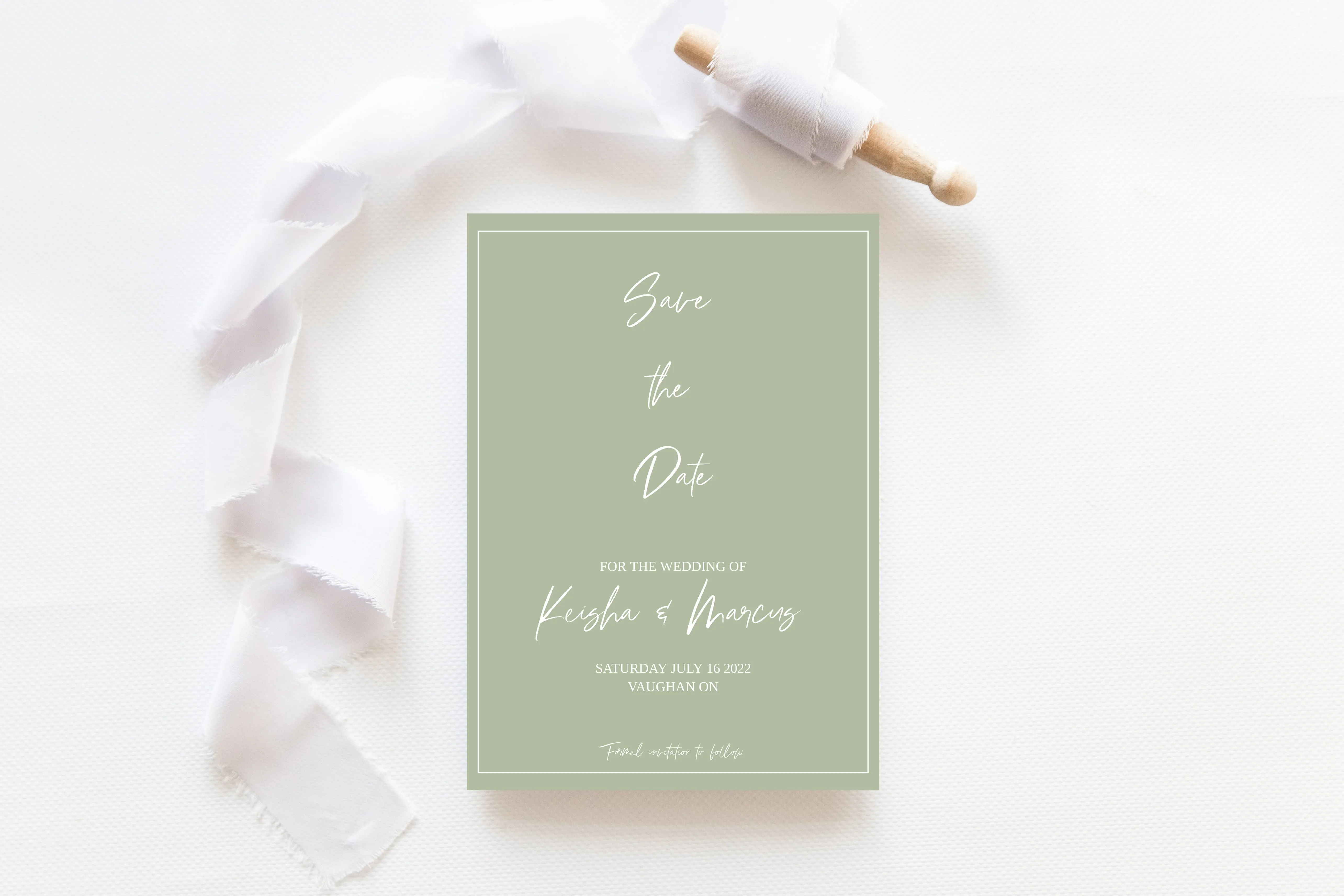 Sage Green Save the Date Template
