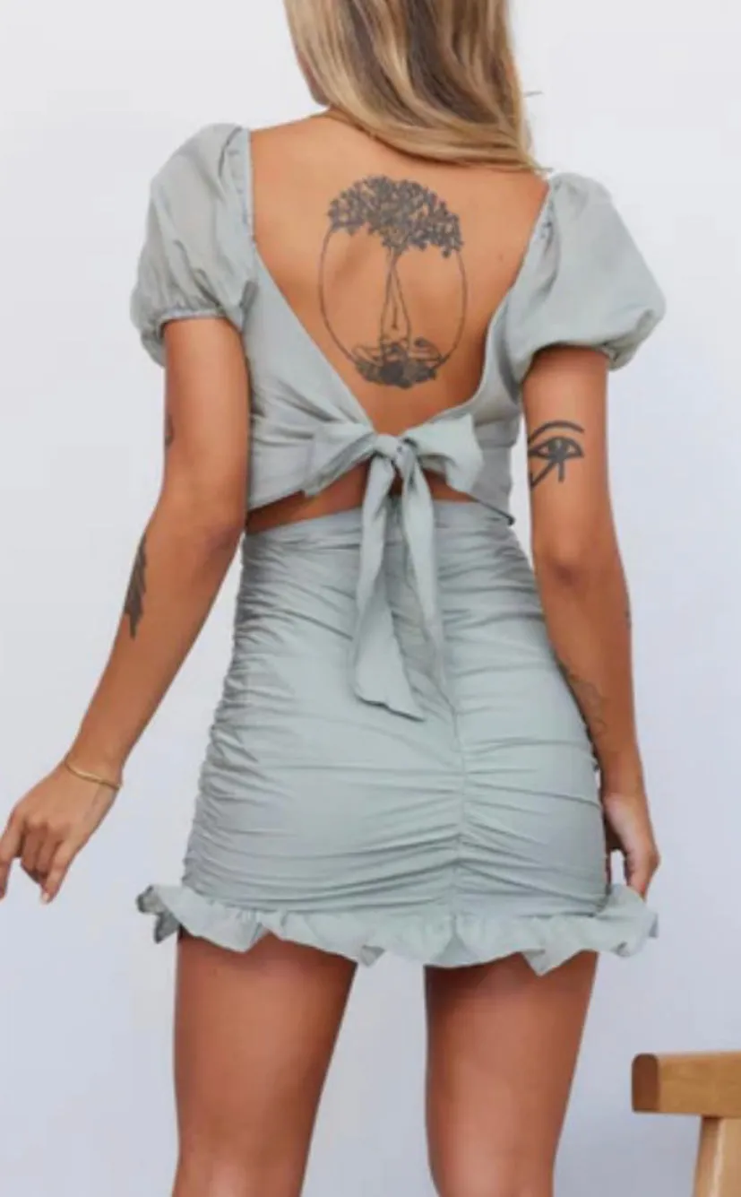Sage mini dress