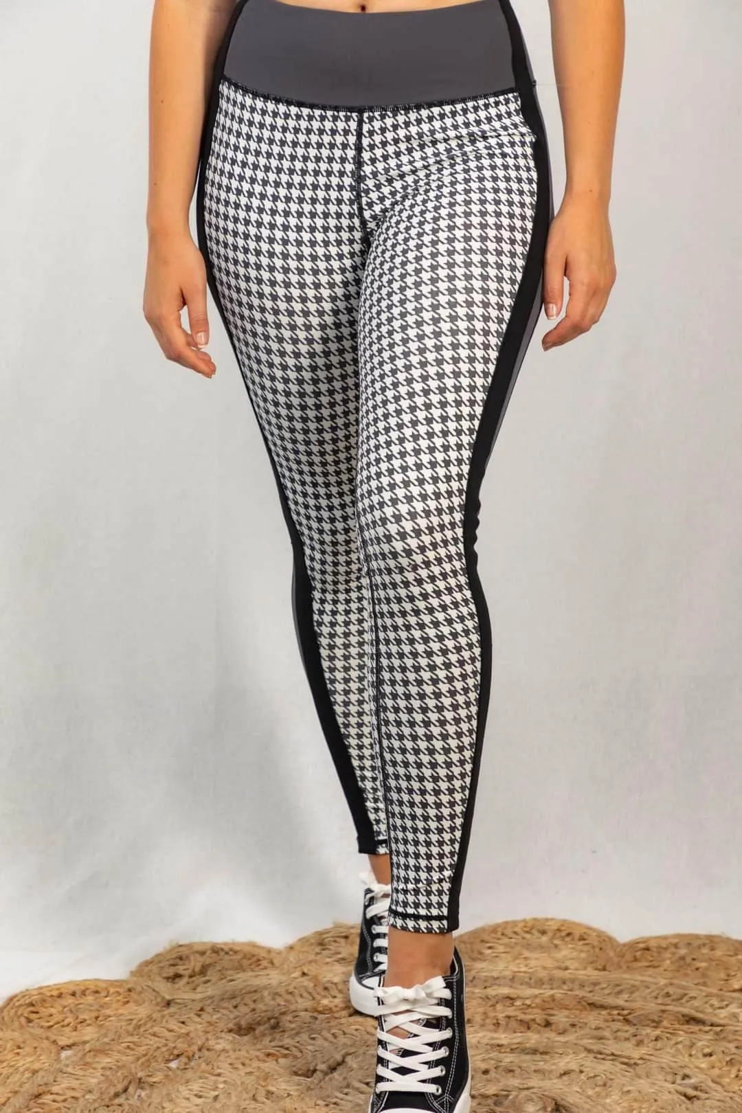 SALE- Harper Houndstooth Leggings w/Side Panel Accent