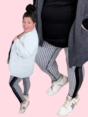 SALE- Harper Houndstooth Leggings w/Side Panel Accent