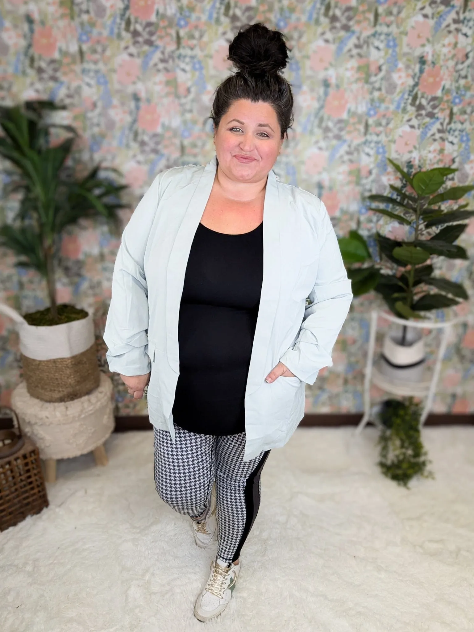 SALE- Harper Houndstooth Leggings w/Side Panel Accent