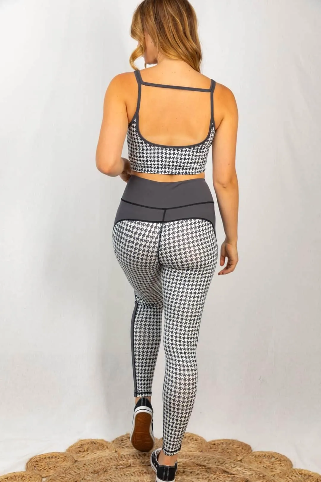 SALE- Harper Houndstooth Leggings w/Side Panel Accent