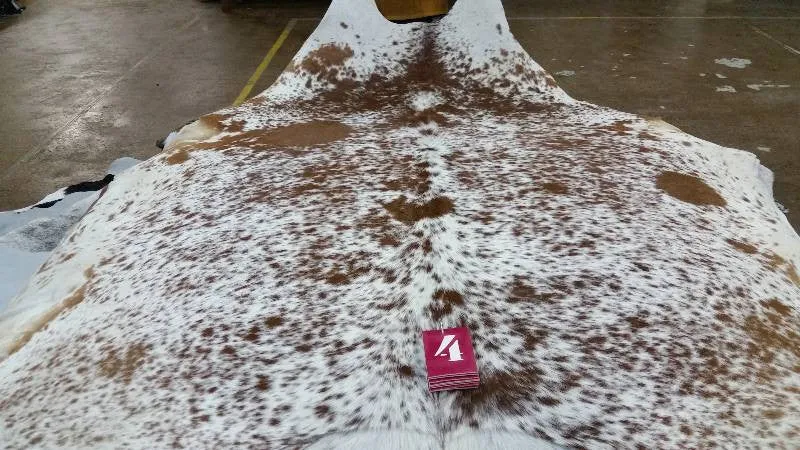 Salt & Pepper Brown & White Premium Brazilian Hide, XL CH17N R