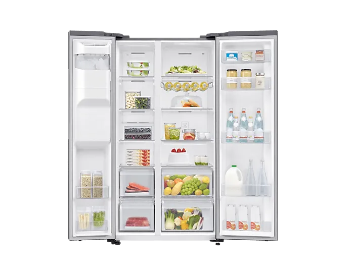 Samsung 617L Gentle Silver Side By Side Fridge RS65DG54R3S9FA