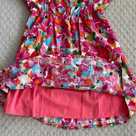 Sanctuary Puff Sleeve Floral Babydoll Dress Geranium Size Small NWT