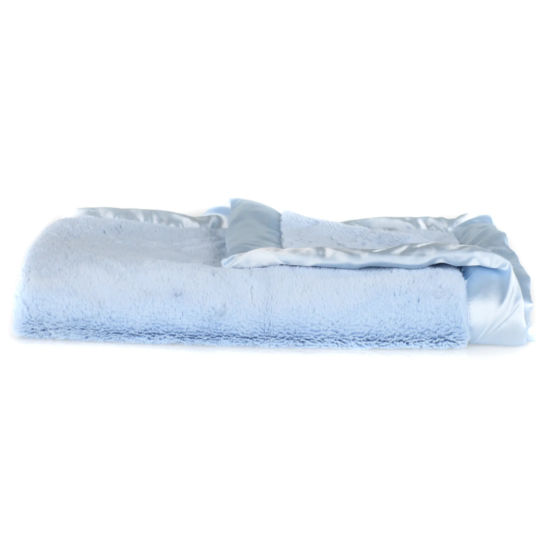 Saranoni Satin Border Receiving Blanket - Light Blue