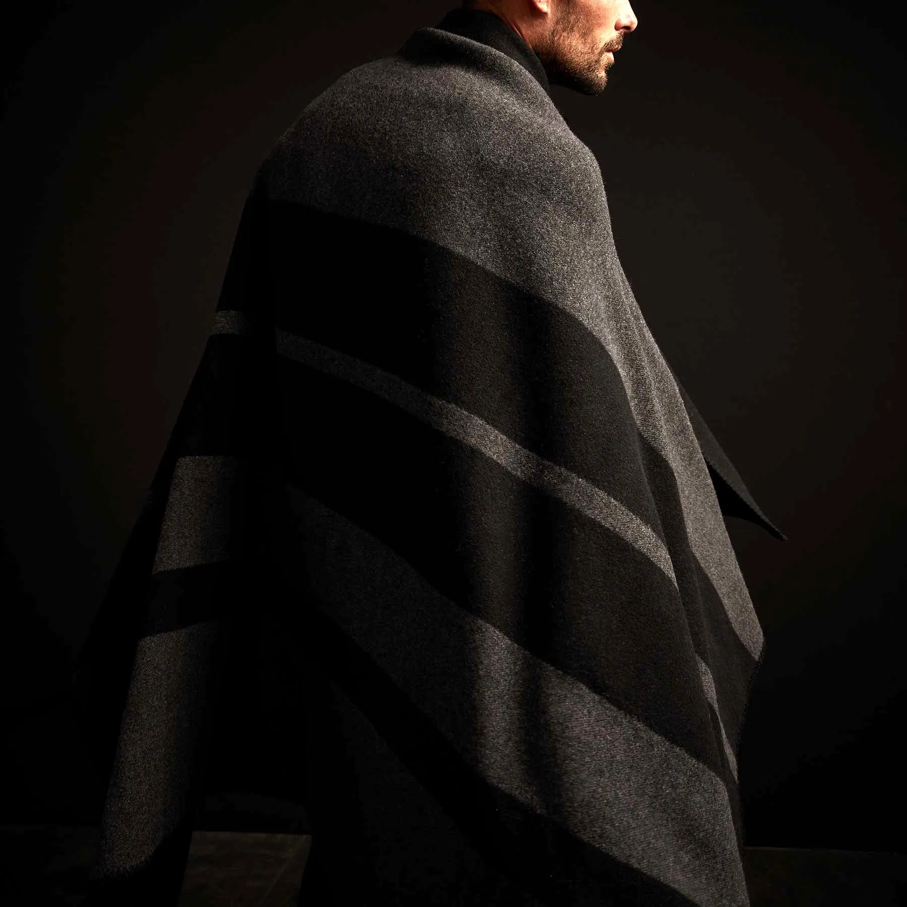 Sarti Striped Throw - Black/Lead