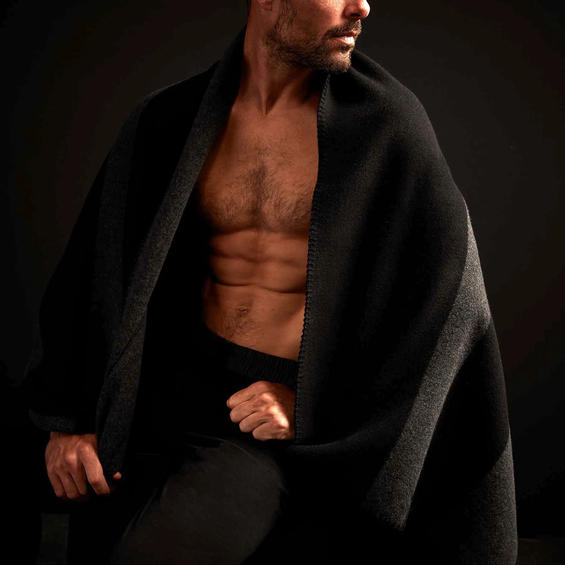 Sarti Striped Throw - Black/Lead